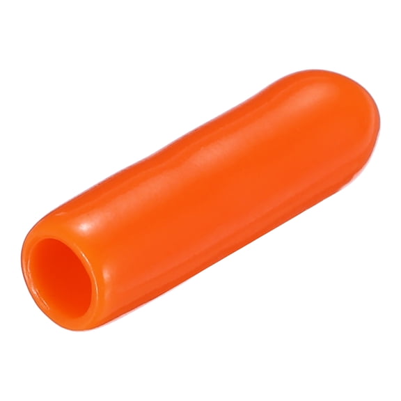 20Pcs Rubber End Caps 3mm(1/8") ID Vinyl Round Tube Bolt Cap Cover Screw Thread Protector,Orange