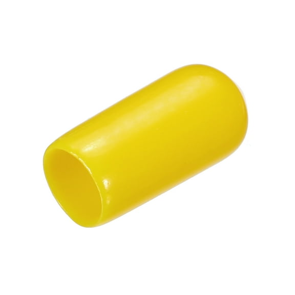 20Pcs Rubber End Caps 6mm(1/4") ID Vinyl Round Tube Bolt Cap Cover Screw Thread Protector Yellow