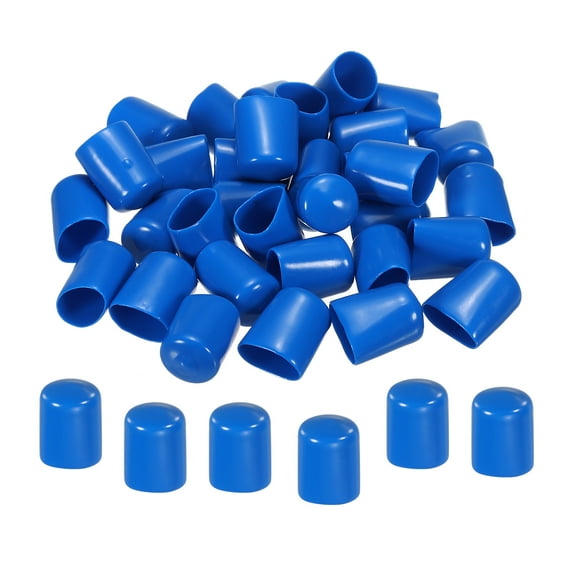 Uxcell 200Pcs Rubber End Caps Cover 2mm Vinyl Screw Thread Protector Round Vacuum Caps for Screw Bolt Pipes 20mm 20
