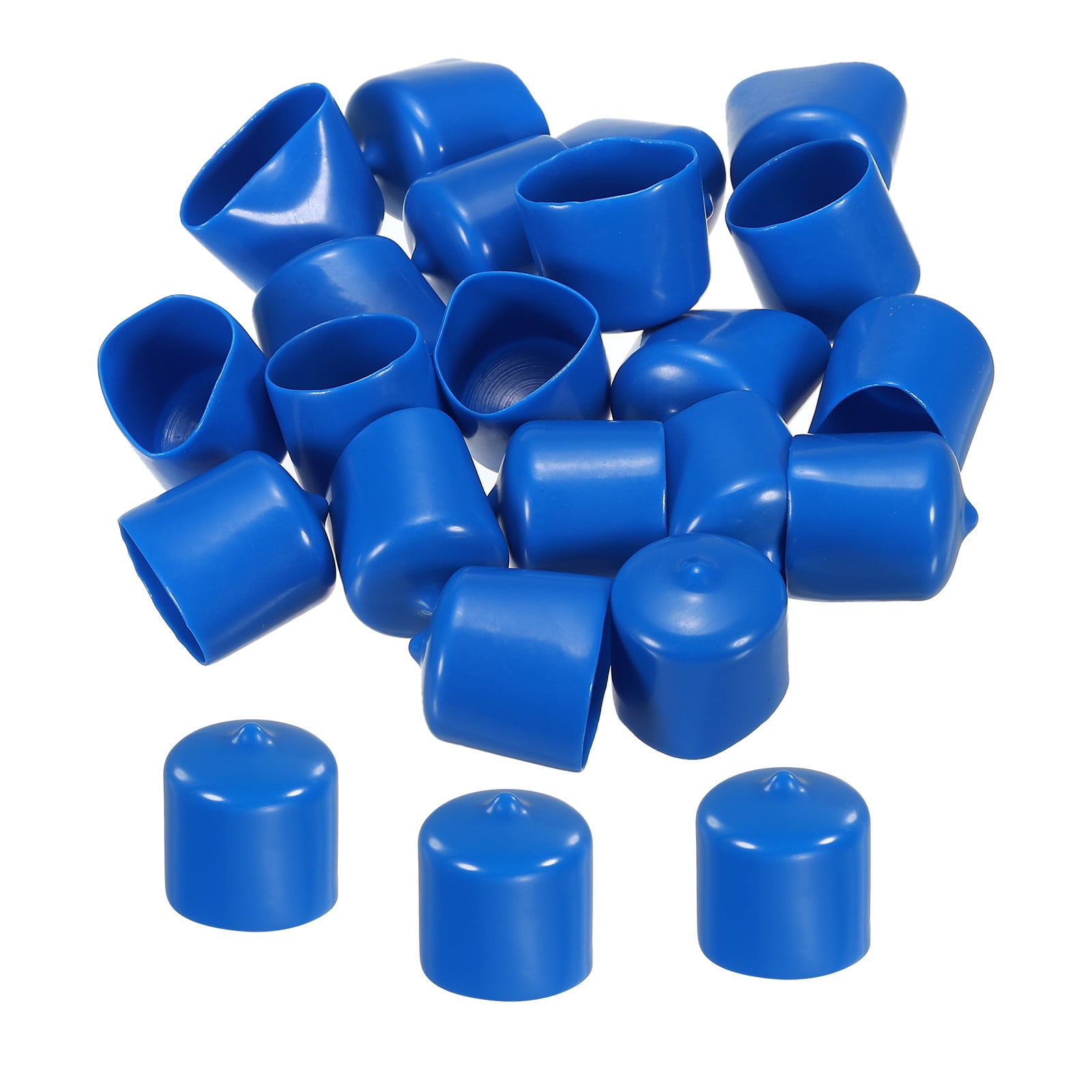 20PCS Red PVC Rubber End Caps - 16mm (5/8 Inch) Inner Diameter, Flexible Pipe Caps, Thread Protectors