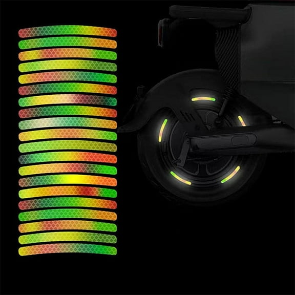 20pcs Safety Reflective Stickers,Reflective Wheel Stripe Decal,Night Driving Warning Reflective Stickers,Waterproof Reflective Tape Stickers for Vehicle,Bicycles,Motorcycles