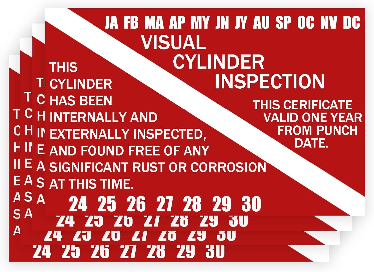 20pcs Scuba Tank Visual Inspection Sticker 5×7 Inch Scuba Visual