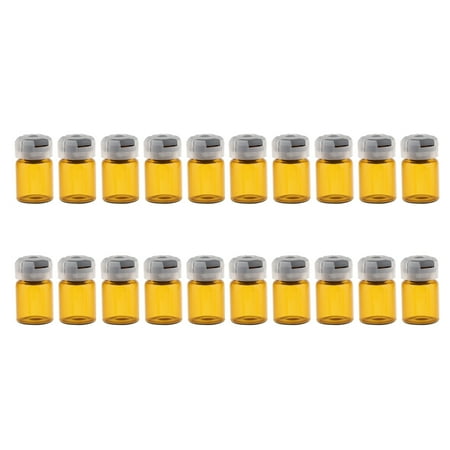 20pcs Sealed Glass Vials Glass Storage Bottles Ampoules Brown, 5ml