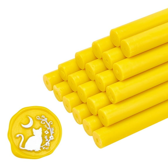 20pcs Sealing Wax Sticks for Retro Vintage Wax Seal Stamp Yellow 135x11mm