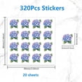 thumbnail image 1 of 20pcs Self-Adhesive Paper Decorative Stickers for Party Decorative Presents Sealing Flower 90x90mm Sticker: 20x18.5mm 16 patterns/pc, 1 of 9
