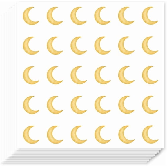 20pcs Self-Adhesive Paper Decorative Stickers for Party Decorative Presents Sealing Moon 90x90mm Sticker: 9x12.7mm 30patterns/pc