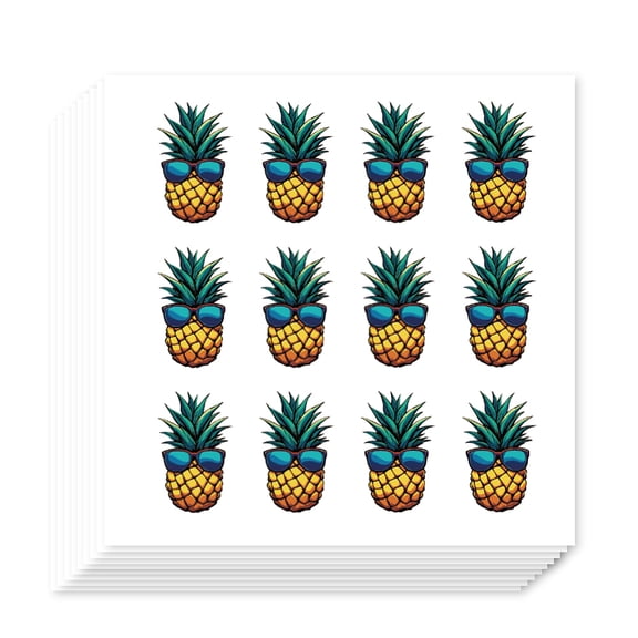 20pcs Self-Adhesive Paper Decorative Stickers for Party Decorative Presents Sealing Pineapple 90x90mm 12patterns/pc