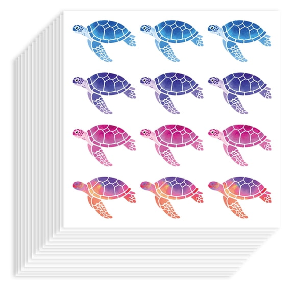 20pcs Self-Adhesive Paper Decorative Stickers for Party Decorative Presents Sealing Turtle 90x90mm 12patterns/pc