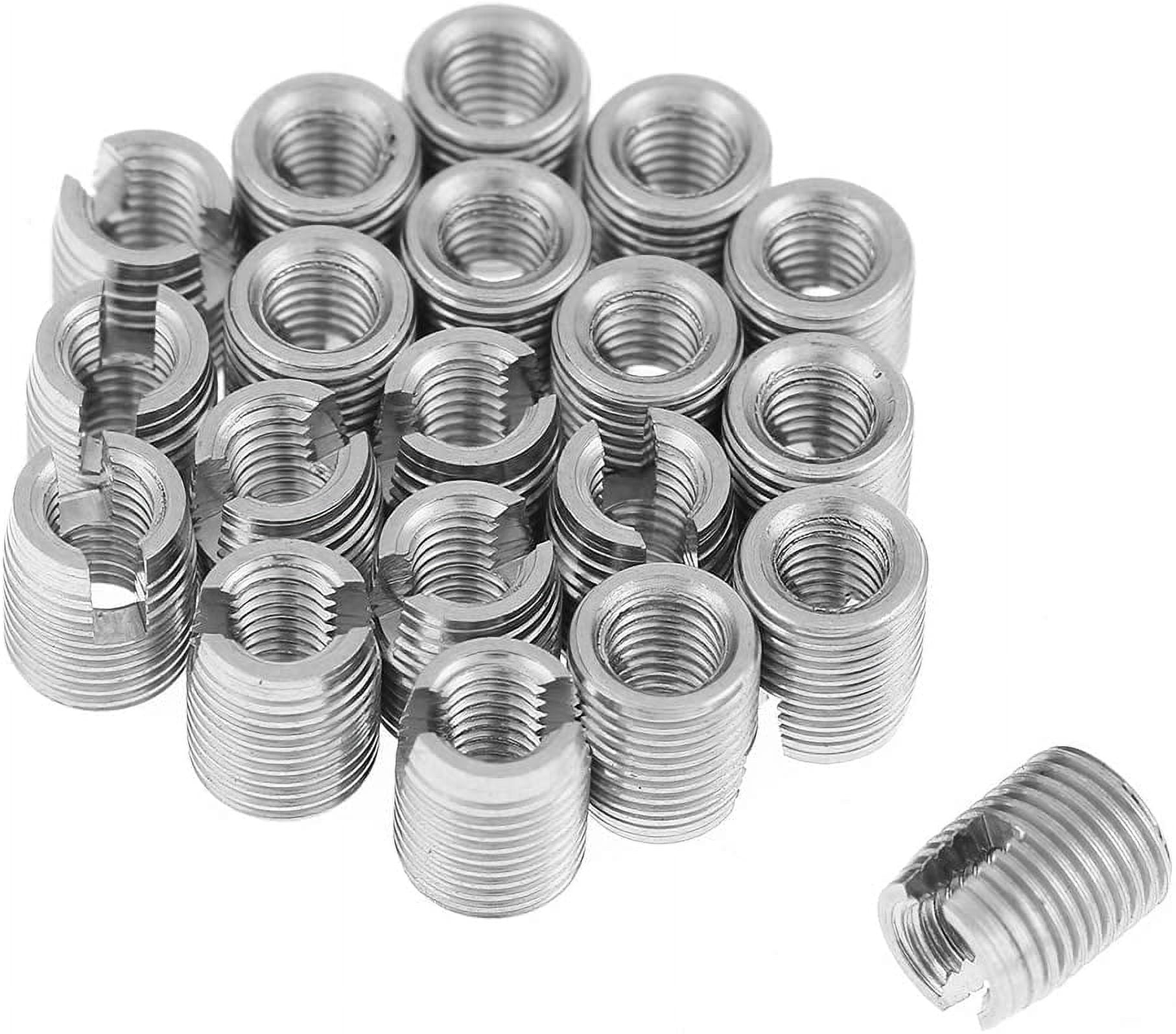 20pcs Self-Tapping Threaded Insert, M3 x 6mm Self-Tapping Slotted Screw Thread Insert Nut for Helical Repair