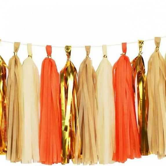 20pcs/Set Multicolor Shiny Tassel Garland Tissue Paper Tassel Banner Table Decor Tassels Party Decorations Supplies
