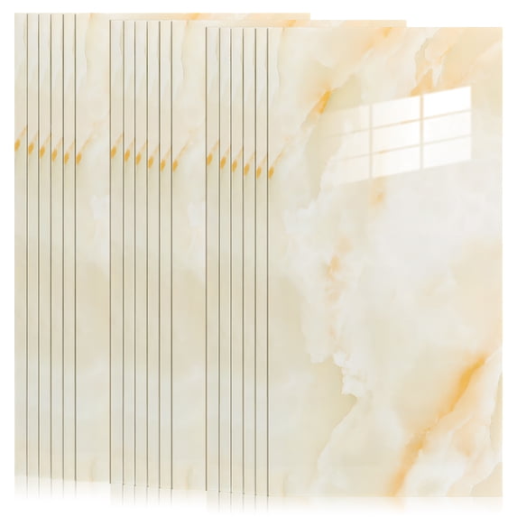 20pcs Shower Wall Panels 30x60cm Self-Adhesive Waterproof Marble Pattern Wall Stickers Modern Tile Decals For Bathroom And Kitchen Decor
