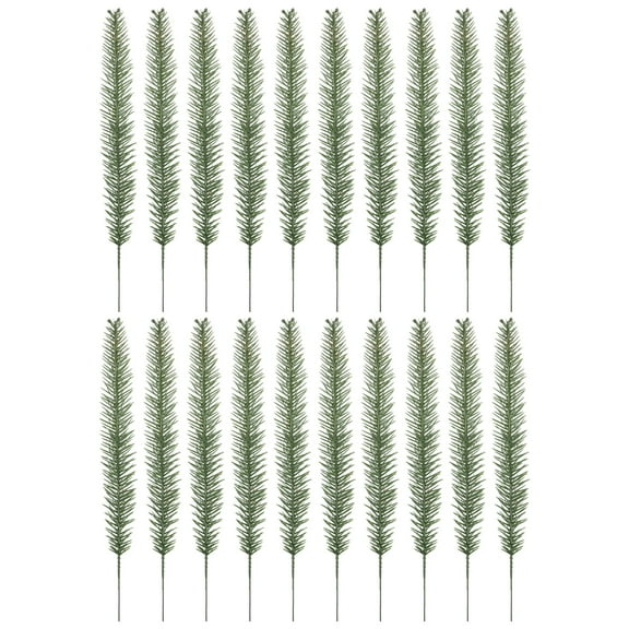 OUNONA 20 Pieces Handmade Green Faux Pine Leaves Bunch for Floral Arrangements and Home Decoration