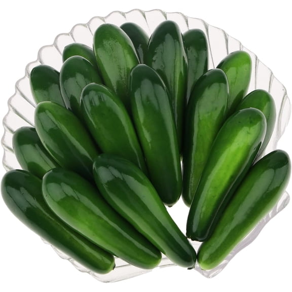 20pcs Simulation Mini Green Cucumber Decorations Artificial Lifelike Fake Foam Vegetables Model for Home House Kitchen Party Cabinet Display Photo Props