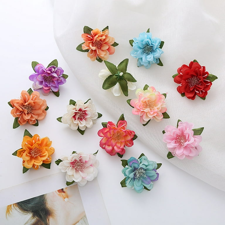 20pcs Small Artificial Flower Heads Mini Flower Arrangement Craft Flowers for Wedding Party Decoration, Size: 15x13x5CM