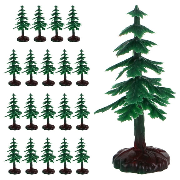 20pcs Small Christmas Trees Mini Christmas Tree with Plastic Base Bottle Brush Trees Artificial Christmas Tree for Village Displays DIY Christmas Crafts Decors
