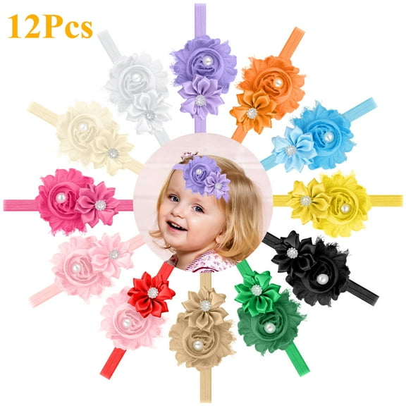 20pcs Soft Nylon Newborns Hairbands, Elastic Baby Girls Headbands, Infants Toddlers Hair Bows, Hair Band Hair Accessories for Kids