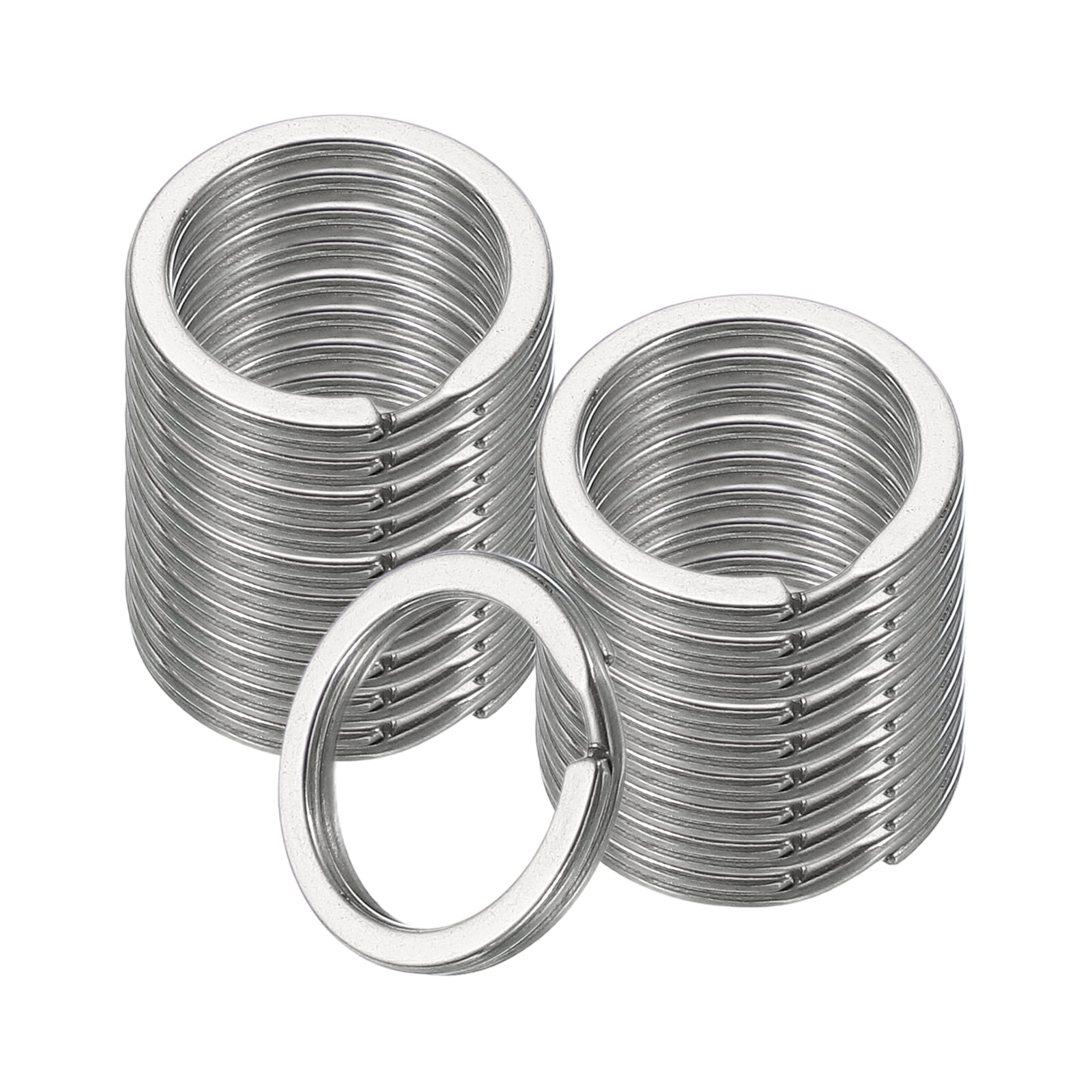 Split Open Key Rings 20pcs Split Keychain Rings, 20mm Round Flat Keyrings Stainless Steel ...