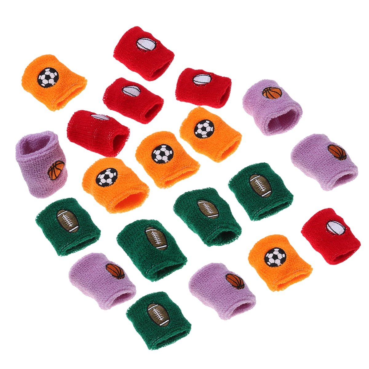 20pcs Sports Wristband Bracers Basketball Football Rugby Pattern Wrist Guard Stretchy Sponge