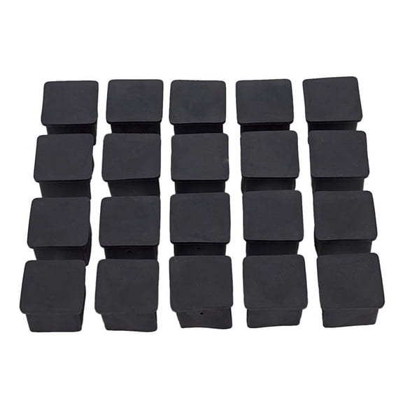20pcs Square Chair Table Leg Rubber Covers Protectors 25mm x 25mm