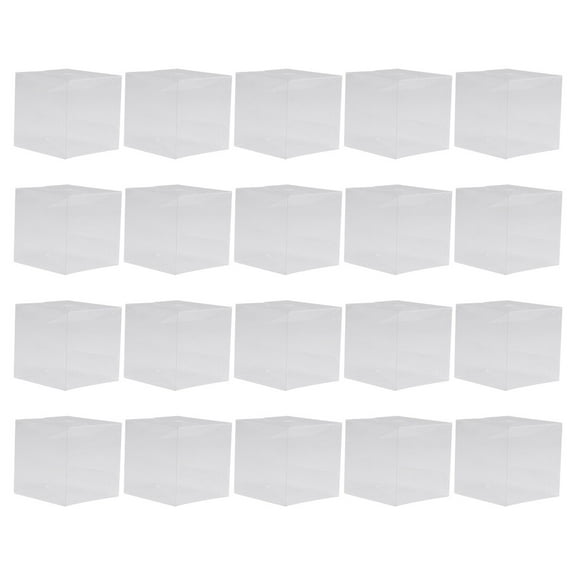 20pcs Square PVC Packing Boxes Clear Plastic Box Party Favors for Gift Candy Cake (5x5x5)