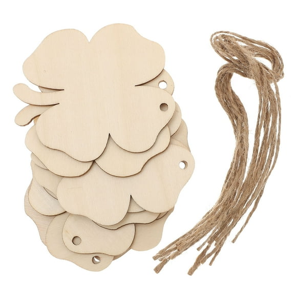 20pcs St. Patricks Day Wooden Embellishment Unfinished Wood Shamrock Cutout Blank Wooden Shape Wood Cutouts Patricks Day DIY Craft Supplies