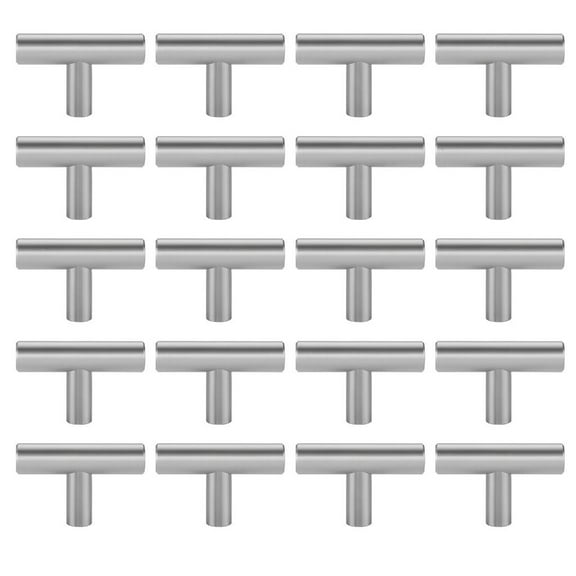 20pcs Stainless Steel 2 Inch Overall Length Dresser Knobs for Cabinets Cupboard Bathroom Kitchen Hardware Single Hole