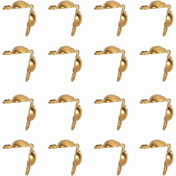 20pcs Stainless Steel Bead Tips Knot Covers Golden Open Clamshell Fold-Over Bead Tips Knot Covers End s