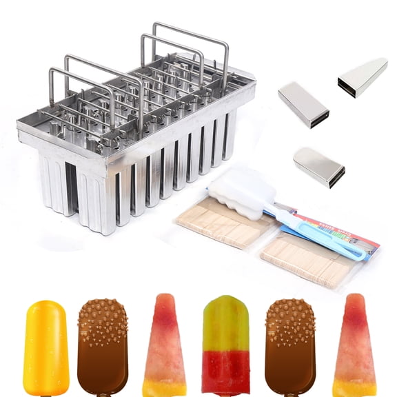20pcs Stainless Steel Ice Pop Molds Ice Cream Holder Ice Lolly Maker