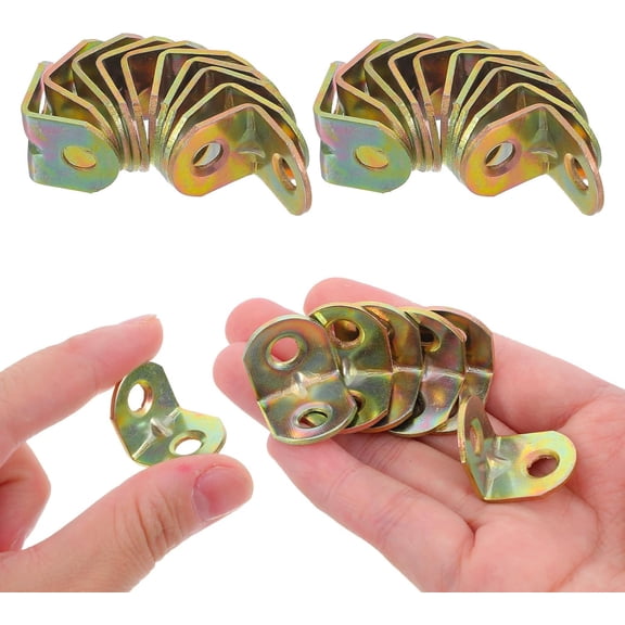 20pcs Stainless Steel L Brackets 90-Degree Angle Shelf Support Heavy Duty Metal Corner Braces for Furniture and DIY Woodwork