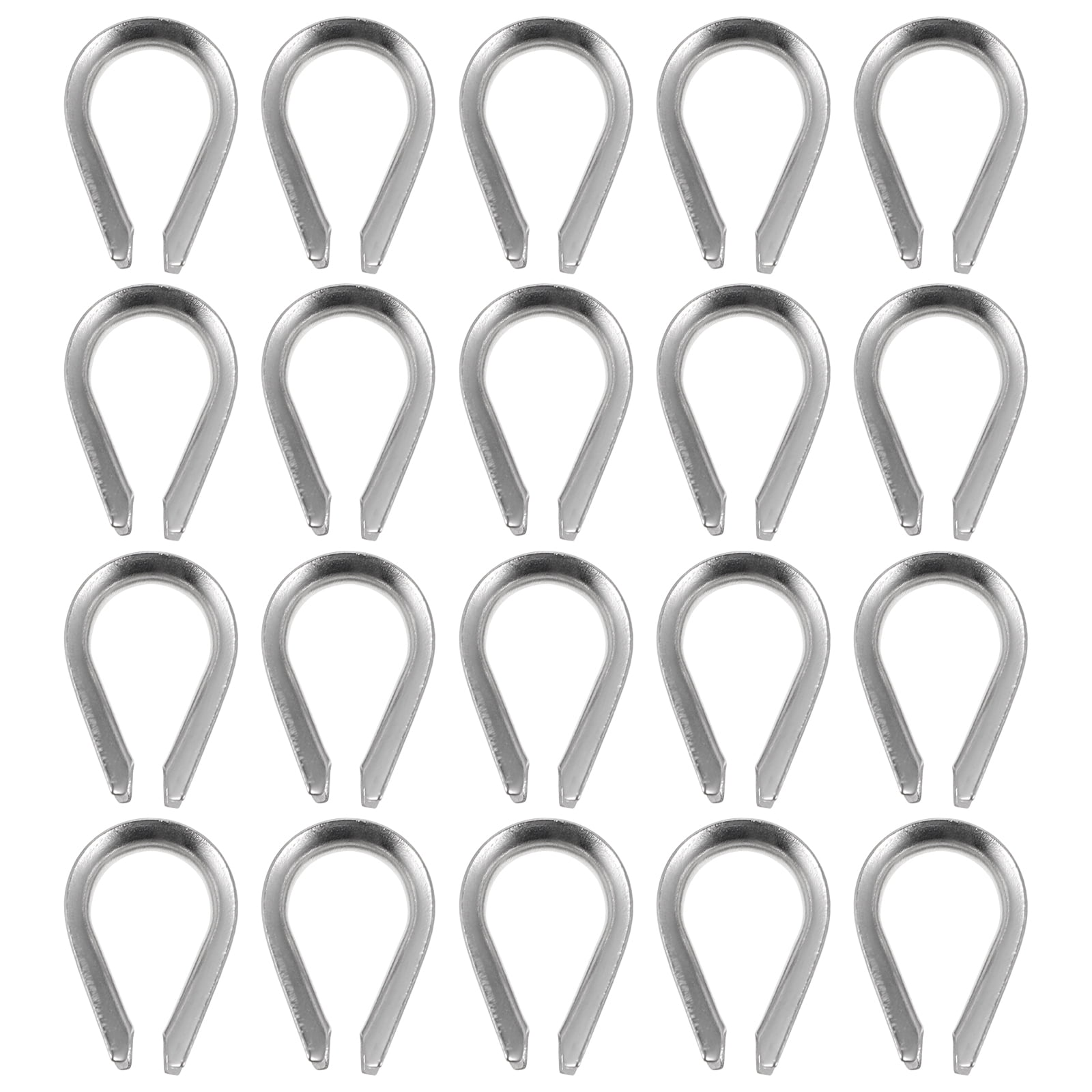 20pcs Stainless Steel Wire Rope Tube Thimble Rigging Heavy Duty Cable