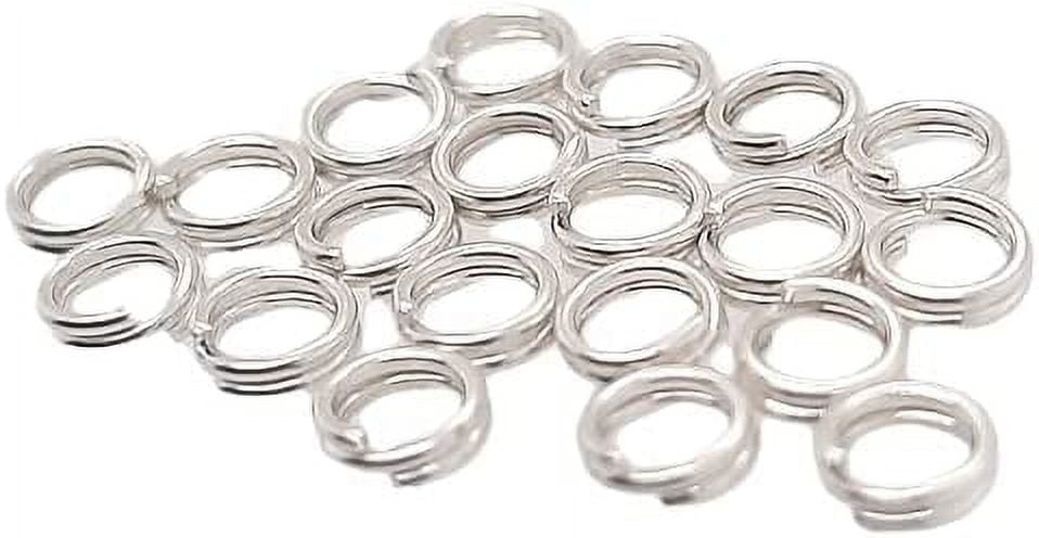 20pcs Sterling Silver Round Split Ring 6mm Jump Ring Connector for Charms  and Jewelry Finding by 