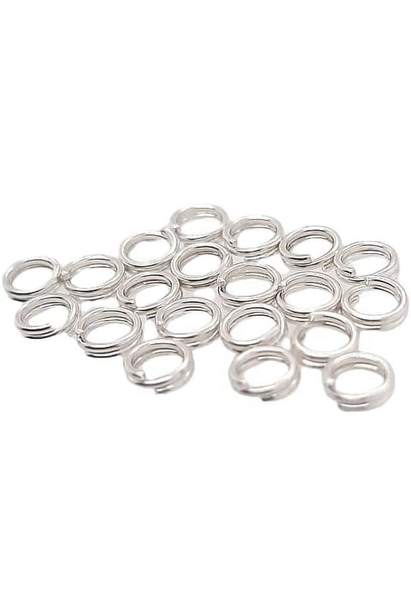 20pcs Sterling Silver Round Split Ring 6mm Jump Ring Connector for Charms and Jewelry Finding by