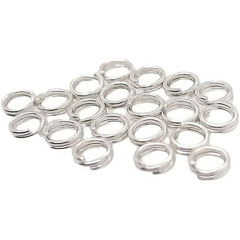 20pcs Sterling Silver Round Split Ring 6mm Jump Ring Connector for Charms  and Jewelry Finding by