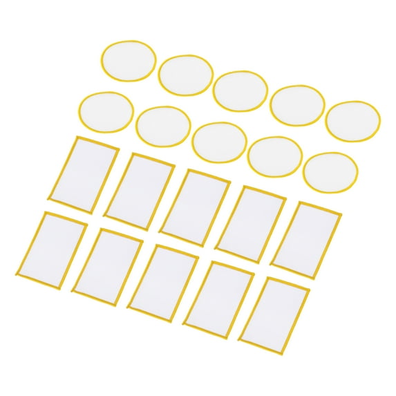 20pcs Sublimation Patch Blank, Fabric Iron-on Blank Heat Transfer Repair Patch White with Yellow Border