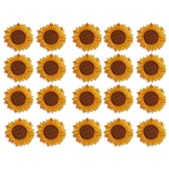 20pcs Sunflower Pattern Sew on Iron Embroidered Patch DIY Clothes Backpack Applique