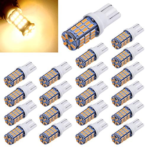 20pcs Super Bright RV Trailer T10 921 194 42-SMD 12V Car Backup Reverse LED Lights Bulbs Light Width Lamp Warm White