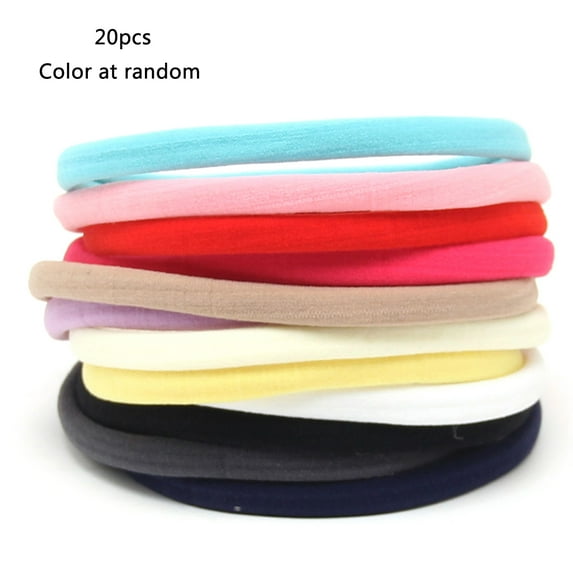 20pcs Super Soft Nylon Headband Kids Elastic Hairband DIY Girls Hair Accessories