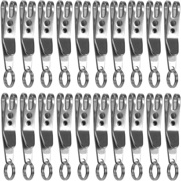 20pcs Suspension Clip Stainless Steel Keychain Pocket Clip Holder Portable EDC Quickdraw Tool