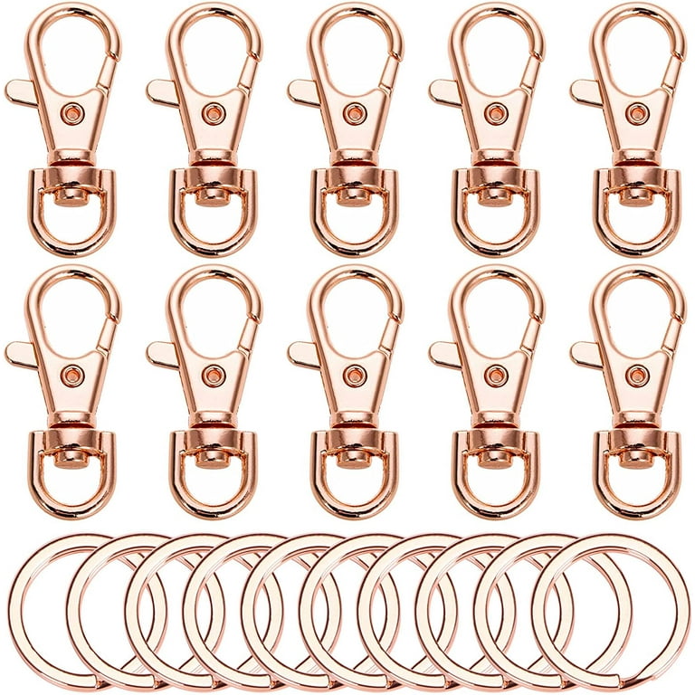 20pcs Swivel Clasps Lanyard Snap Hook with Key Ring Clip Lanyard Metal  Lobster Claw Clasp Key Chain Rings for Crafts, Jewelry Making, Purses DIY  (Rose