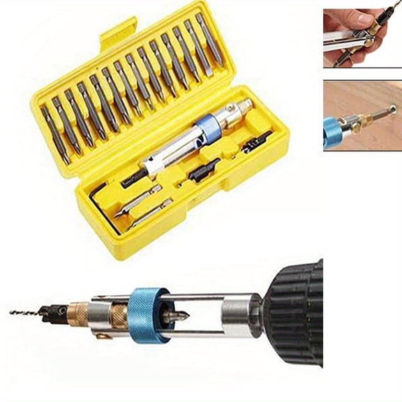 20pcs Swivel Head Half Time Drill Driver Tools Quick-Change Countersink Drill Bit Screwdriver Set Screw Driver Swivel Head Tool