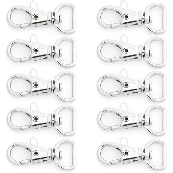 20pcs Swivel Lobster Claw Clasp Trigger Snap Hooks for Purse Making Macrame Lanyard Clip CSPS (1/2 Inch, Silver)