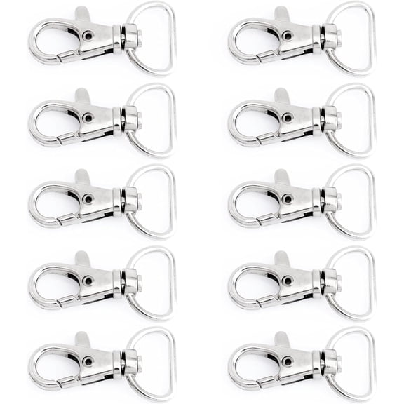 20pcs Swivel Lobster Claw Clasp Trigger Snap Hooks for Purse Making Macrame Lanyard Clip CSPS (5/8 Inch, Silver)
