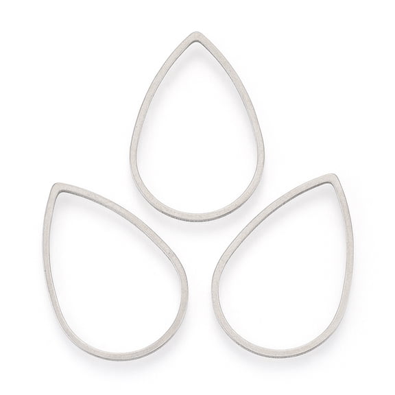 20pcs Tarnish Resistant 304 Stainless Steel Linking Rings Teardrop Stainless Steel color 29x20x1mm inner measure: 27x18mm