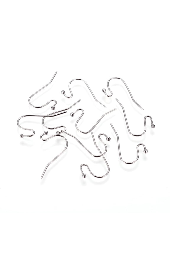 20pcs Tarnish Resistant 316 Surgical Stainless Steel Earring Hooks Stainless Steel color 22x12x2mm Pin: 0.7mm