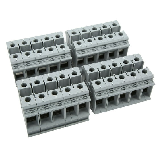 20pcs Terminal Block Rail Type 125A 800V Powerful Conductivity Ground Terminals for Electrical Wire Connection