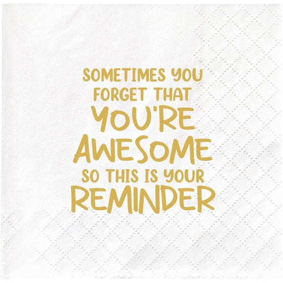 20pcs Thank You Gifts Napkins, Inspirational Gifts for Men, Coworker, Birthday Party Gift Supplies for Women, Best Friend, Daughter, Mom, Sometimes You Forget You are Awesome, 5x5In 5"x5"