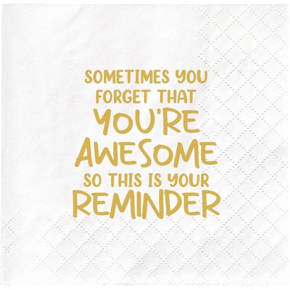 20pcs Thank You Gifts Napkins, Inspirational Gifts for Women, Men, Coworker, Birthday Party Gift Supplies for Women, Best Friend, Daughter, Mom, Sometimes You Forget You are Awesome, 5In 5"x5"