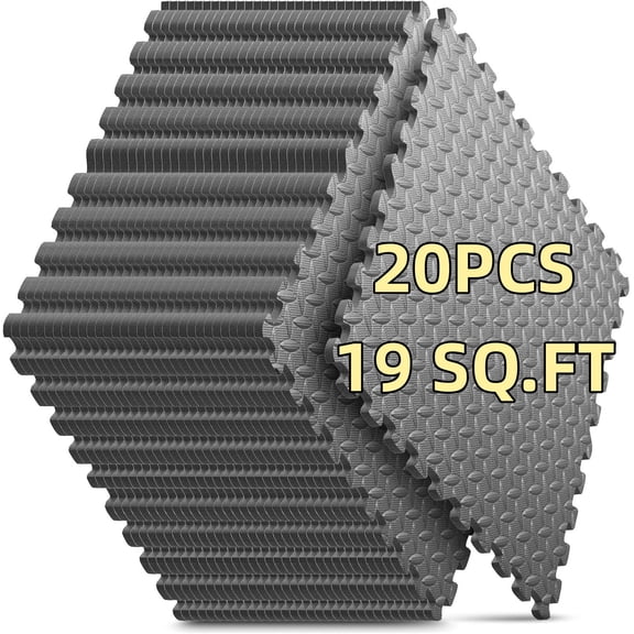 20pcs of Thick Foam Flooring Tiles - Measuring 11.8X11.8 Inches, Designed to Be Non-Slip And Waterproof, Ideal for Home Gyms, Yoga Sessions, And Weightlifting Activities