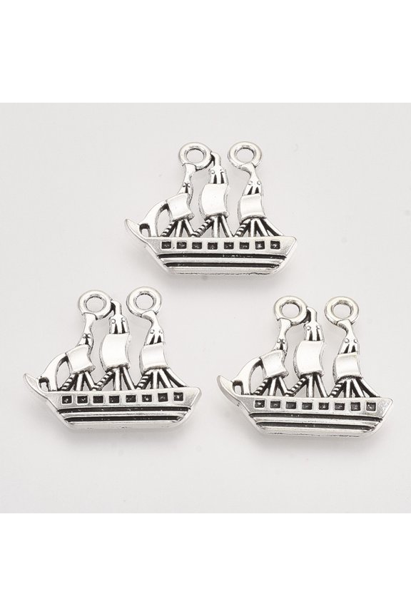 20pcs Tibetan style Alloy Pendants Cadmium Free Lead Free Ship Silver 21.5x24.5x2.5mm Hole: 2mm