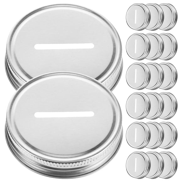 20pcs Tinplate Mason Cup Lids Diy Piggy Bank Lids Caps for Handled Water Glasses